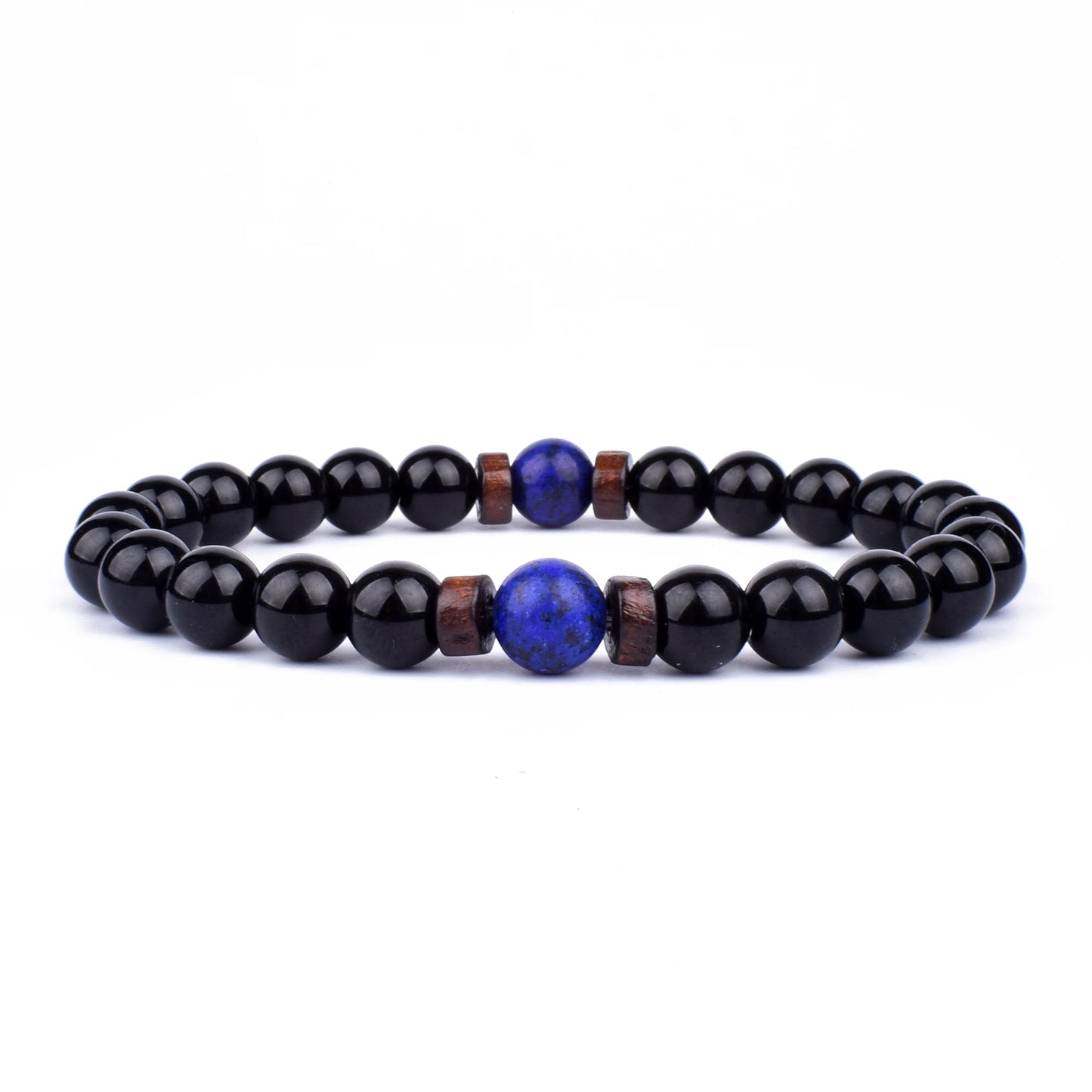 BAZARRR Pulseira de Pedra Vulcânica para Homens,  Lava e Madeira de 8mm, Pulseira Tibetana com Buda, Jóia para Homens e Mulheres