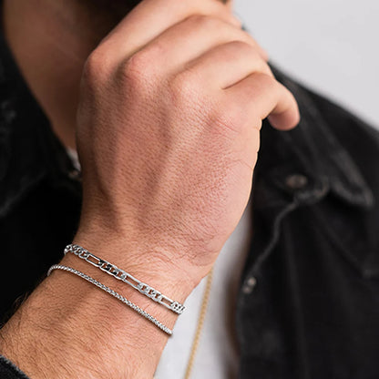 BAZARRR Pulseira Simples em Corrente de Aço Inoxidável, para Homens,  Jóia de Pulseira