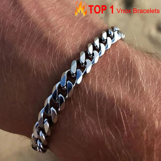 BAZARRR  Pulseira Simples em Corrente de Aço Inoxidável, Banhadas a Ouro e Prata, para Homens,  Jóia de Pulseira